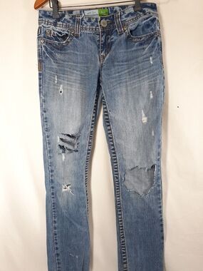 Aeropostale Bayla Skinny Jeans Womens 1/2  Distressed Denim Low Rise